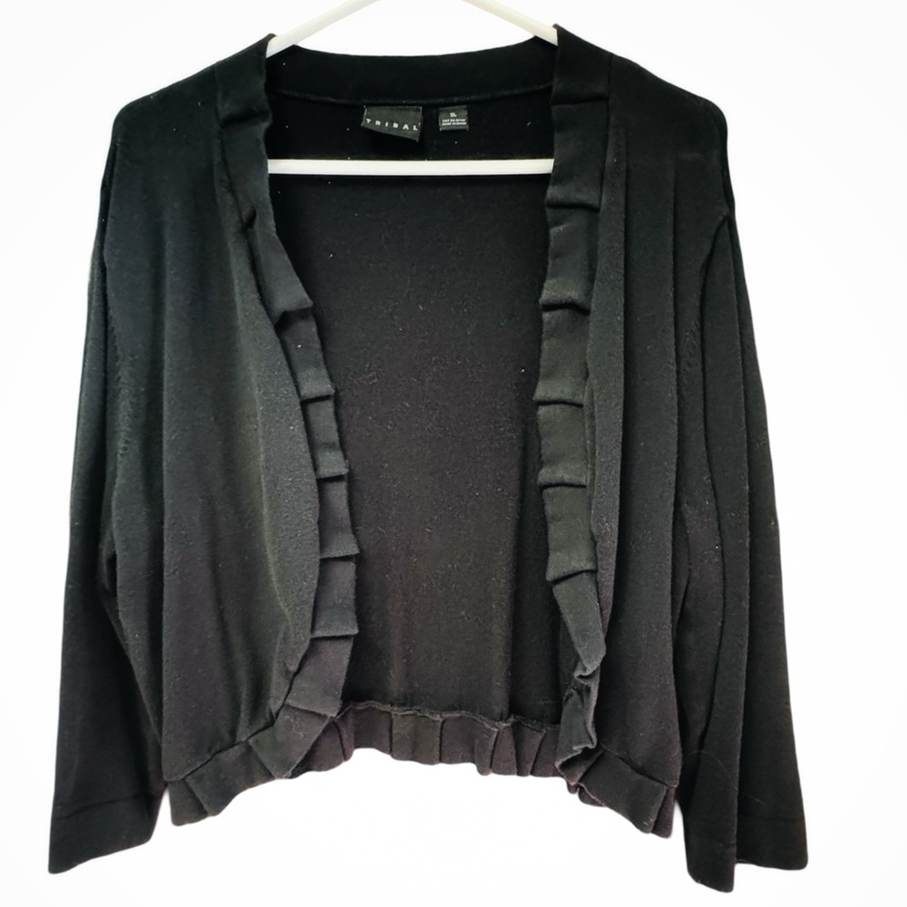 Black Cotton Knit Shrug from Tribal - XLG
